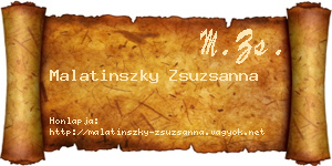 Malatinszky Zsuzsanna névjegykártya