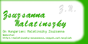 zsuzsanna malatinszky business card